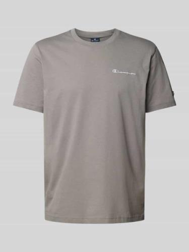 CHAMPION T-Shirt mit Logo-Stitching in Anthrazit, Größe XS