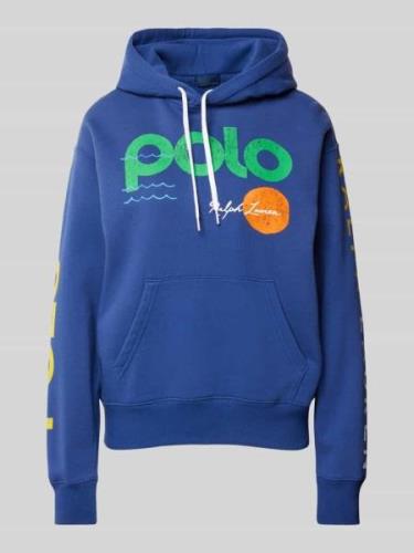 Polo Ralph Lauren Hoodie mit Label-Print in Ocean, Größe XS