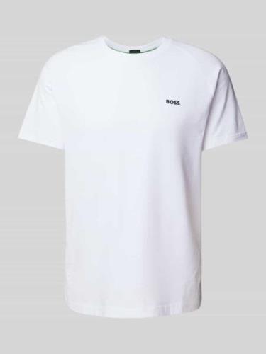 BOSS Green T-Shirt mit Label-Print in Weiss, Größe M