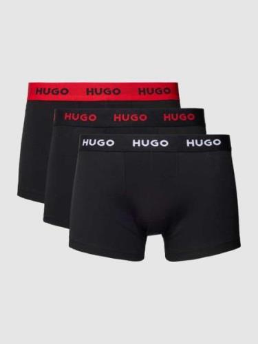 HUGO Trunks mit elastischem Label-Bund im 3er-Pack in Black, Größe XS