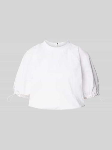 Mango Cropped Blusenshirt mit 1/2-Ärmel in Weiss, Größe L