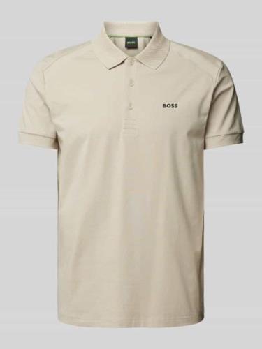 BOSS Green Poloshirt mit Label-Print Modell 'Paddy' in Beige, Größe XL