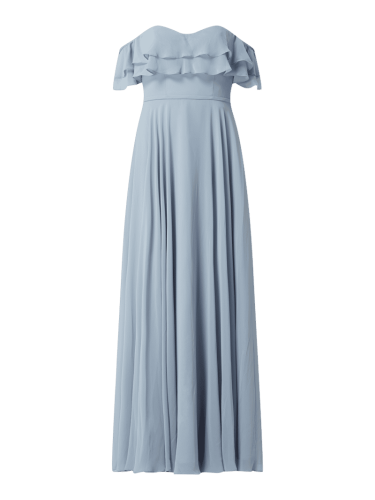 Luxuar Off-Shoulder-Abendkleid aus Chiffon in Bleu, Größe 38