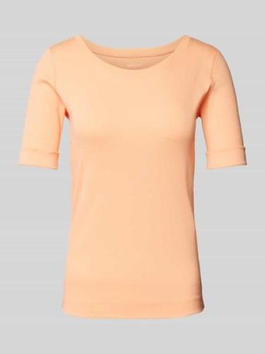 Marc Cain T-Shirt mit Rundhalsausschnitt in Apricot, Größe 46