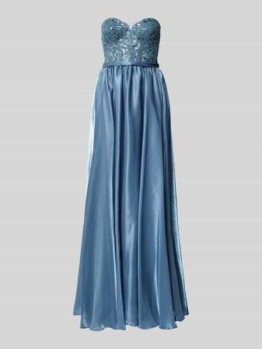 Unique Abendkleid mit Raffungen in Bleu, Größe 36