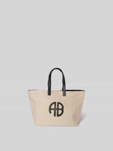 Anine Bing Tote Bag mit Label-Applikation in Beige, Größe One Size