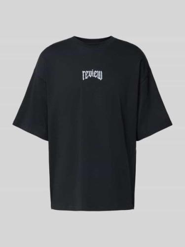 REVIEW Oversized T-Shirt mit Rundhalsausschnitt in Black, Größe L