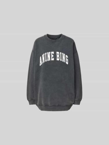 Anine Bing Oversized Sweatshirt mit Label-Print in Black, Größe M