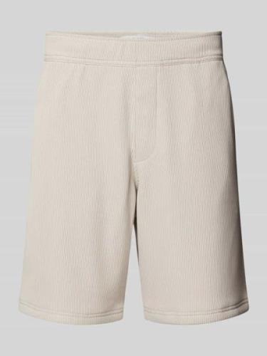 JAKE*S STUDIO MEN Regular Fit Shorts in Ripp-Optik in Sand, Größe XXL