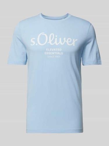 s.Oliver RED LABEL T-Shirt mit Rundhalsausschnitt in Hellblau, Größe M