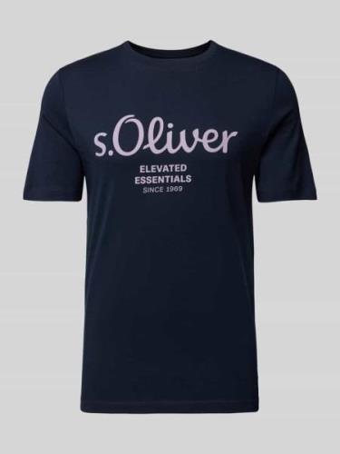 s.Oliver RED LABEL T-Shirt mit Rundhalsausschnitt in Marine, Größe M