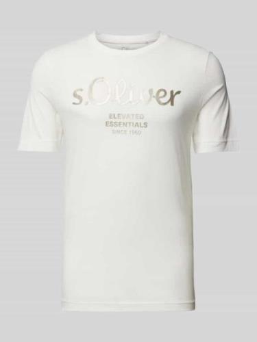 s.Oliver RED LABEL T-Shirt mit Rundhalsausschnitt in Weiss, Größe XXL