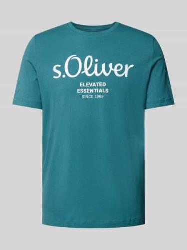 s.Oliver RED LABEL T-Shirt mit Rundhalsausschnitt in Petrol, Größe XL