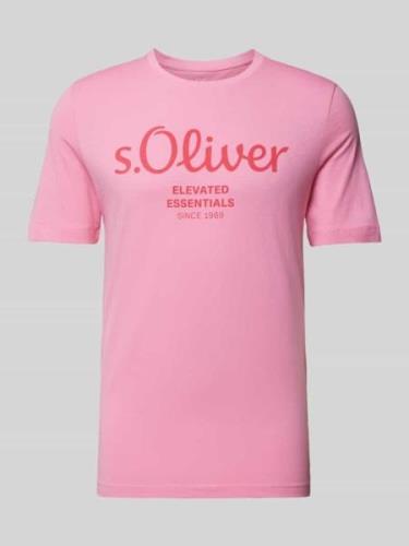 s.Oliver RED LABEL T-Shirt mit Rundhalsausschnitt in Rosa, Größe M