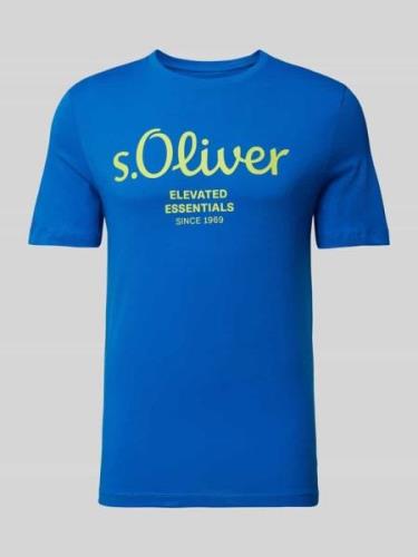 s.Oliver RED LABEL T-Shirt mit Rundhalsausschnitt in Ocean, Größe L