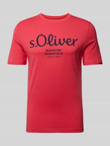 s.Oliver RED LABEL T-Shirt mit Rundhalsausschnitt in Koralle, Größe L