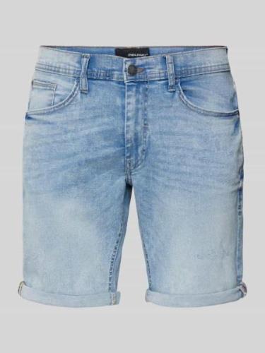 Blend Regular Fit Jeansshorts im 5-Pocket-Design in Hellblau, Größe M