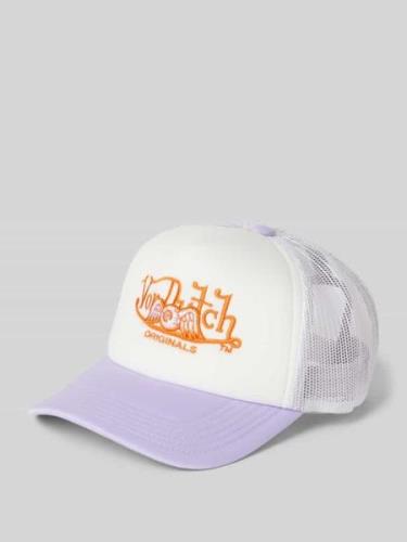 Von Dutch Trucker Cap mit Label-Stitching Modell 'SORO' in Weiss, Größ...