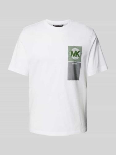 Michael Kors T-Shirt mit Label-Print Modell 'MK BEACON' in Weiss, Größ...