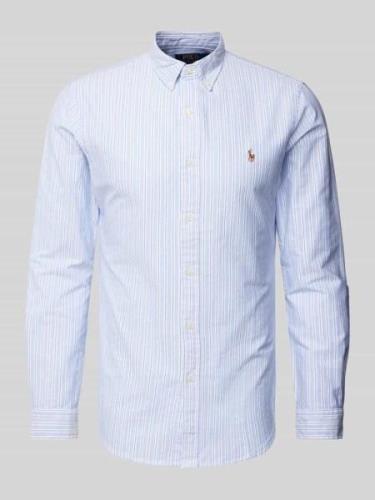 Polo Ralph Lauren Slim Fit Freizeithemd mit Button-Down-Kragen in Rauc...