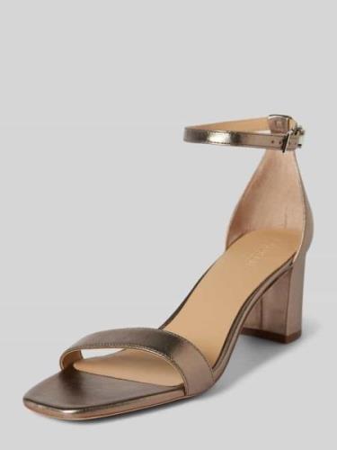 Lauren Ralph Lauren Ledersandalette mit Blockabsatz Modell 'LOGAN' in ...