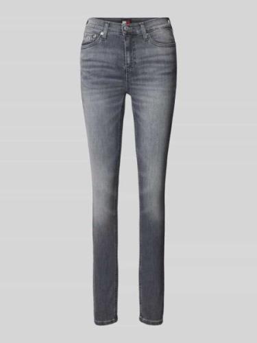 Tommy Jeans Skinny Fit Jeans im 5-Pocket-Design Modell 'NORA' in Anthr...