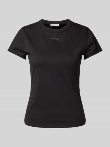 Calvin Klein Womenswear T-Shirt mit Label-Detail in Black, Größe L