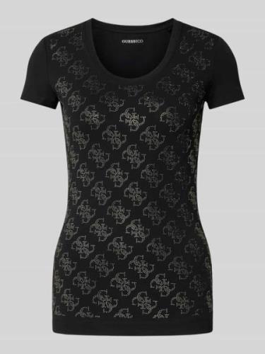 Guess T-Shirt mit Label-Details in Black, Größe M