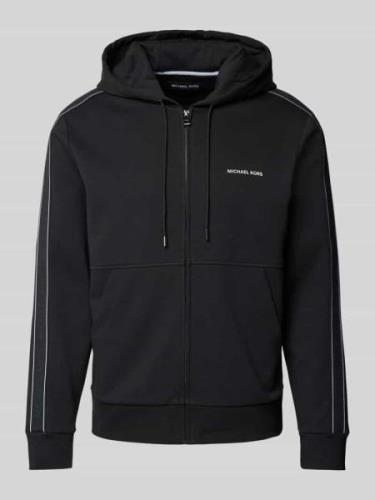 Michael Kors Sweatjacke mit Label-Print in Black, Größe S