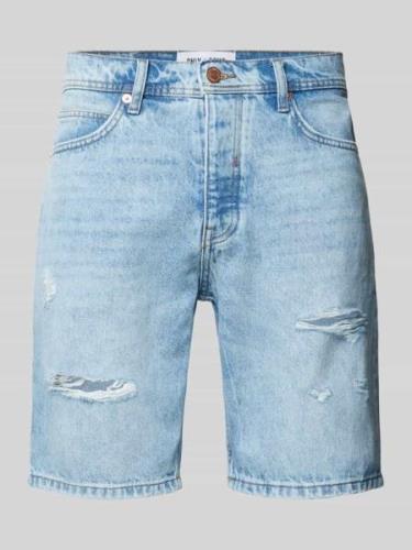 Only & Sons Regular Fit Jeansshorts im Destroyed-Look Modell 'EDGE' in...