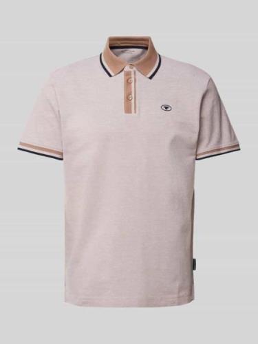 Tom Tailor Regular Style Poloshirt mit Label-Print in Mittelbraun, Grö...