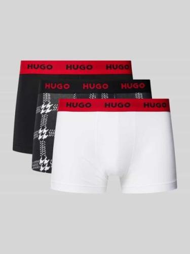 HUGO Trunks mit elastischem Logo-Bund im 3er-Pack in Weiss, Größe S