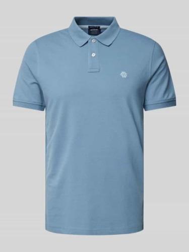 MCNEAL Regular Fit Poloshirt mit Label-Stitching in Jeansblau, Größe L