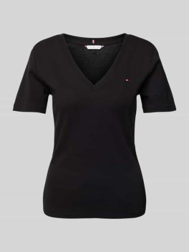 Tommy Hilfiger T-Shirt mit V-Ausschnitt Modell 'NEW SLIM CODY' in Blac...