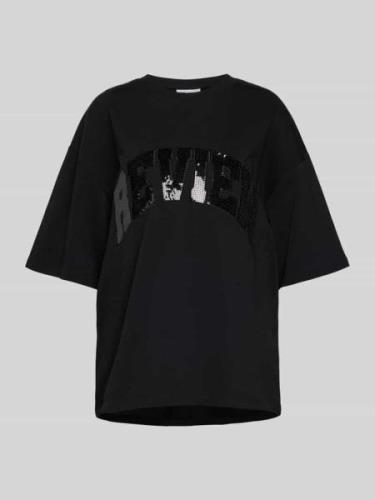 Review Oversized T-Shirt mit Paillettenbesatz Modell 'SEQUIN' in Black...