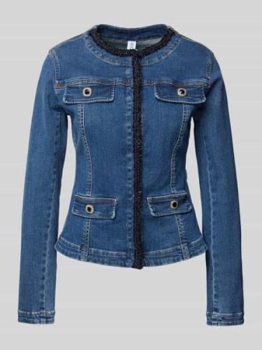 Liu Jo White Jeansjacke mit Rundhalsausschnitt in Jeansblau, Größe 34