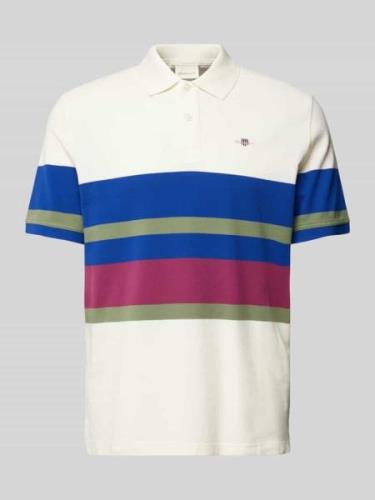 Gant Regular Fit Poloshirt mit Label-Stitching in Offwhite, Größe L