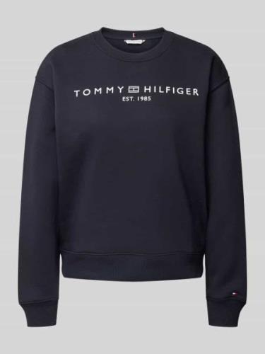 Tommy Hilfiger Sweatshirt mit Label-Stitching in Marine, Größe S