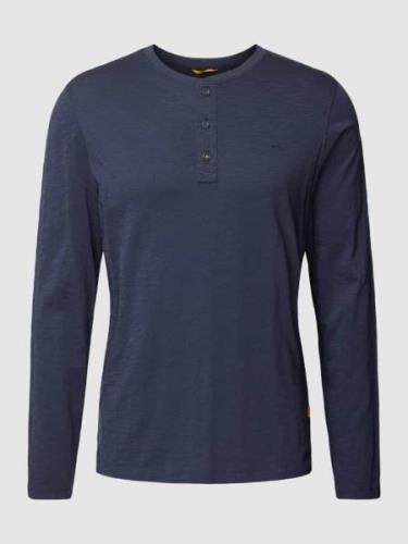 camel active Longsleeve mit kurzer Knopfleiste in Marine, Größe L