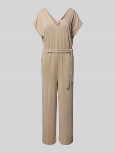 Jake*s Casual Jumpsuit mit Bindegürtel in Schlamm, Größe L