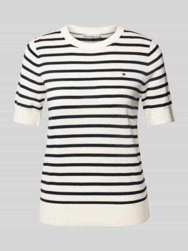 Tommy Hilfiger Strickshirt mit Logo-Stitching in Marine, Größe L