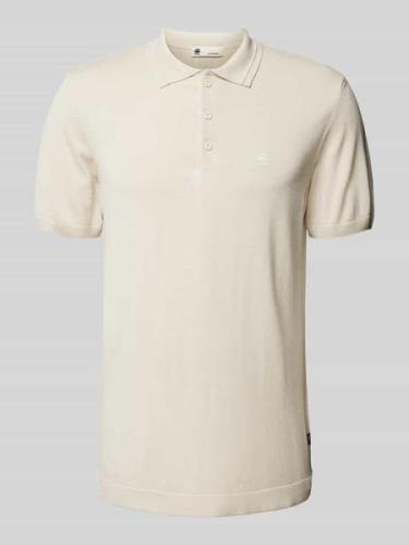 G-Star Raw Poloshirt aus reiner Viskose mit Logo-Stitching in Offwhite...