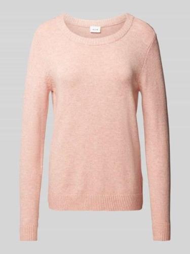 Vila Strickpullover mit Rundhalsausschnitt Modell 'Viril' in Rosa, Grö...