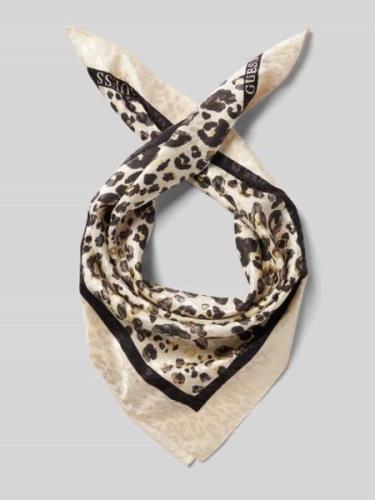 Guess Schal mit Label-Schriftzug Modell 'JACQUARD FOULARD' in Black, G...