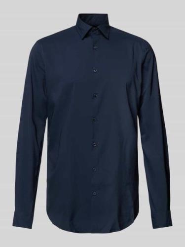 Jake*s Slim Fit Business-Hemd mit Kentkragen in Marine, Größe 39/40