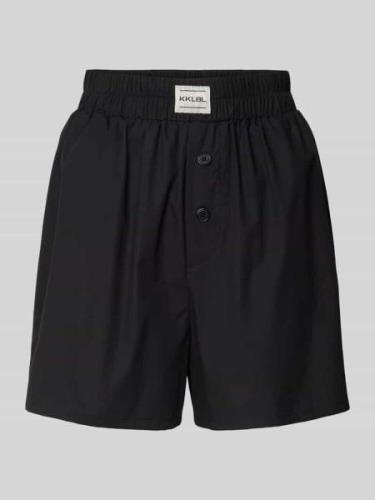 Karo Kauer Regular Fit Shorts mit Label-Patch in Black, Größe XS