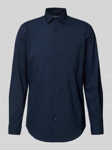 Jake*s Slim Fit Businesshemd mit Stretch-Anteil in Marine, Größe 37/38