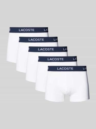 Lacoste Trunks mit elastischem Logo-Bund in Weiss, Größe L