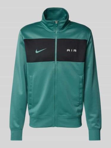 Nike Sweatjacke mit Label-Print in Gruen, Größe L