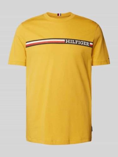 Tommy Hilfiger T-Shirt mit Label-Print in Gelb, Größe L